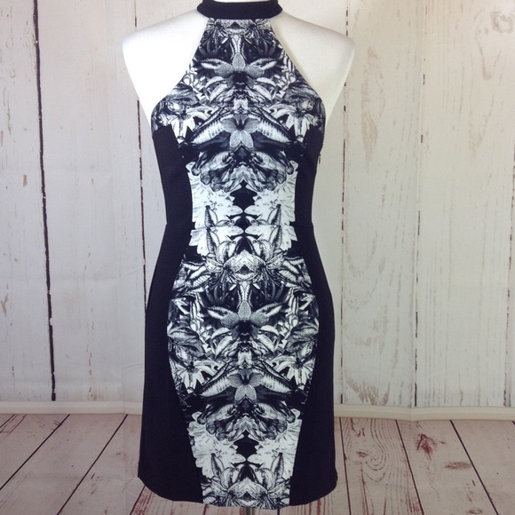 black and white halter dress